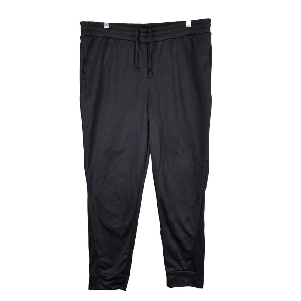 Mens Etonic Black Fleece Joggers Drawstring Elastic Waist Polyester Size XL